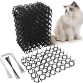 OCEANPAX cat scat mat on garden fence deters outdoor cat activity