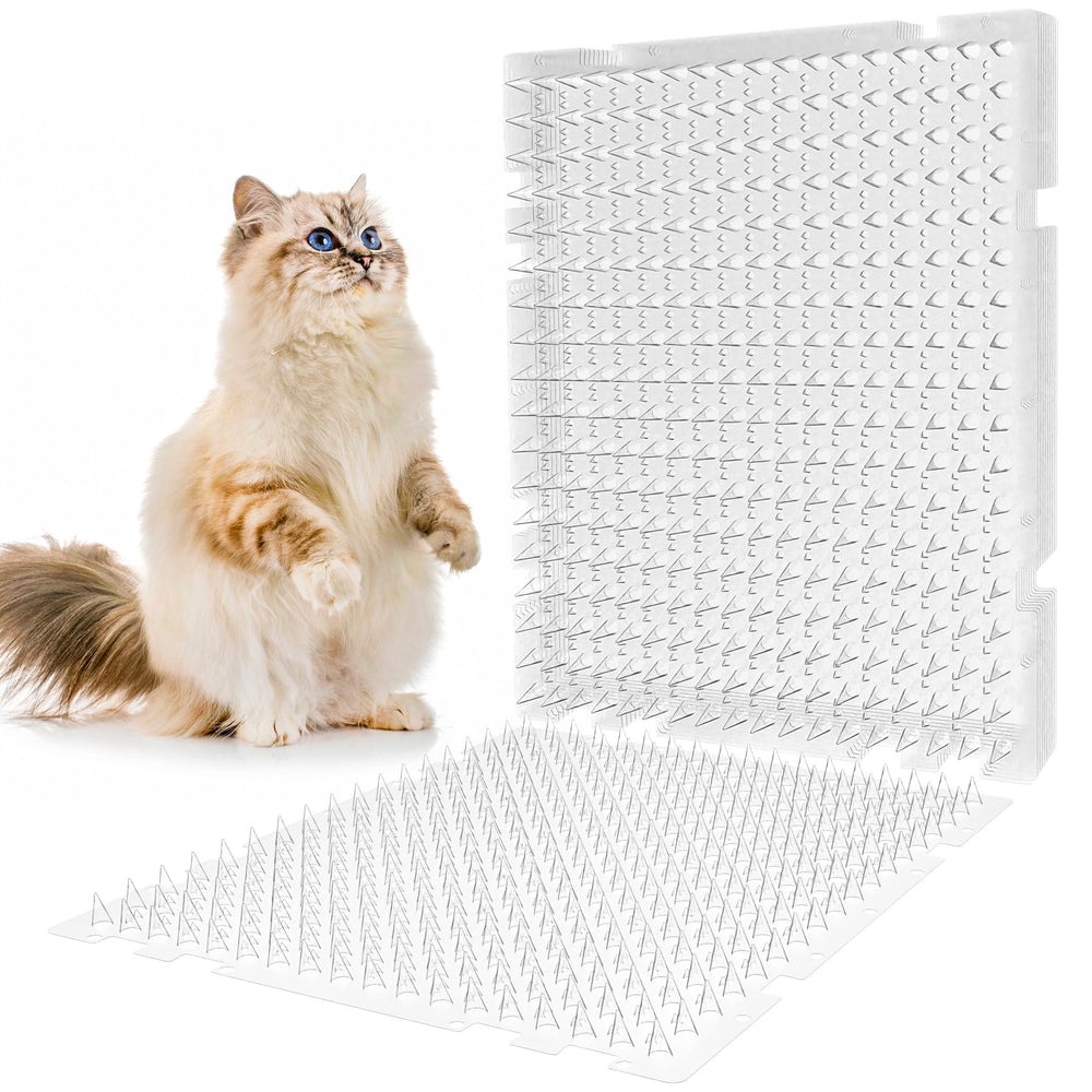 OCEANPAX clear cat scat mat on sofa edge protects furniture without visible mats.