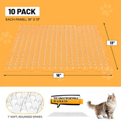 OceanPAX Scat Mat on couch protects upholstery without harming pets.