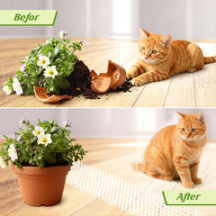 OCEANPAX transparent spike mat on sofa deters cats discreetly.