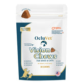 OcluVet Vision Chews bottle front, convenient daily eye support for pets.