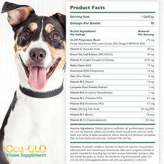 Label highlights antioxidants for dog eye health in Ocu-GLO