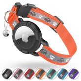 Odokele AirTag Cat Collar orange front view for quick nighttime visibility.