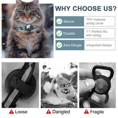 Odokele AirTag cat collar with reflective strips for night visibility.
