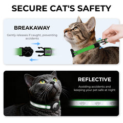 Odokele AirTag cat collar showing reflective strips for night visibility