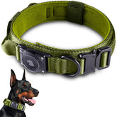 Odokele waterproof AirTag dog collar on outdoor scenery, showcasing water resistance and tracker holder