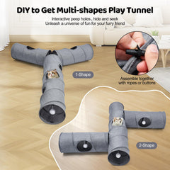 Odoland 6-in-1 cat tunnel layout options for versatility