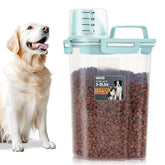ODOMU large nozzle container showing easy dispensing of various kibble sizes