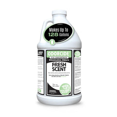 Odorcide 210 bottle pour enabling easy dilution for odor control.