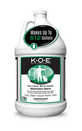 Odorcide KOE bottle pour demonstrates easy application for kennel odors.