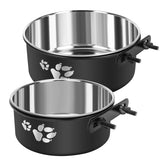 OFFKITSLY kennel water bowl hanging with bracket provides secure crate mounting for mess-free meals.