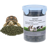 Ohcool Timothy Hay Cubes 10 oz pack in view, promoting mess-free feeding.