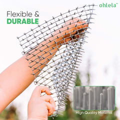 Ohlela cat scat mat wrapped around poles keeps cats away from entry points