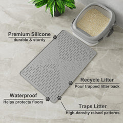 Close-up of OHMO mat showing inner ridges catching stray litter at the exit.