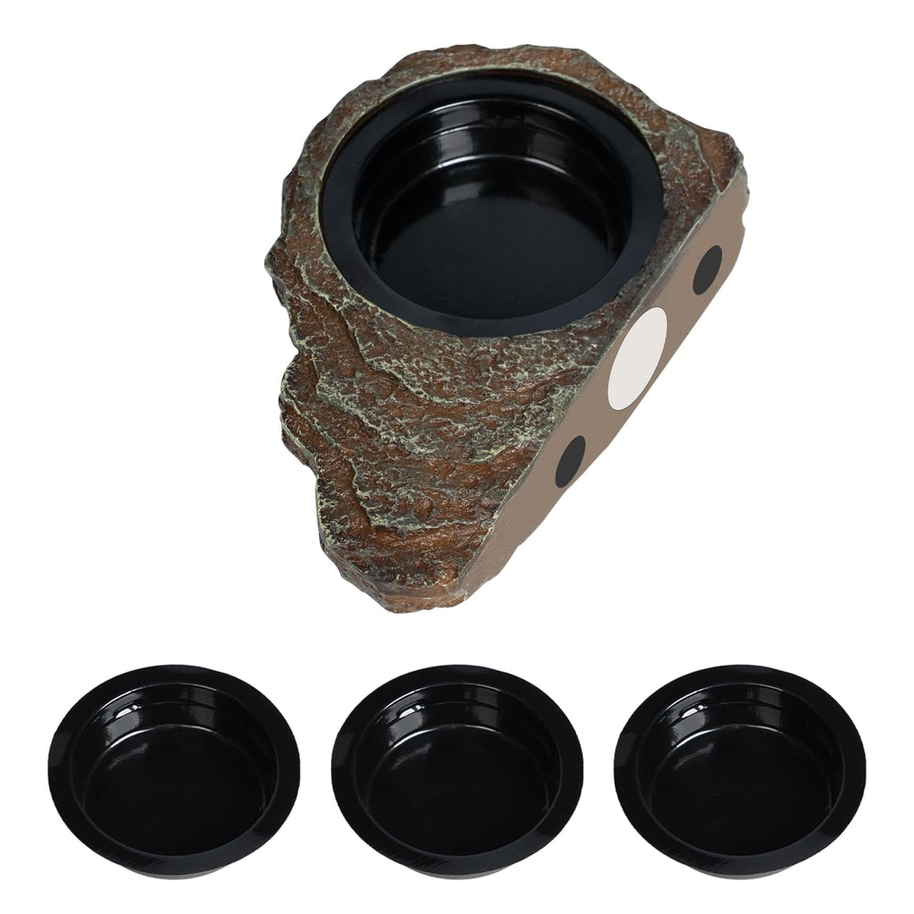 Oiibo magnetic gecko feeder ledge securely attaches for stable terrarium feeding.