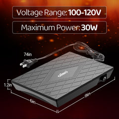 Oiibo reptile heating panel dial control illustrating adjustable heat levels.