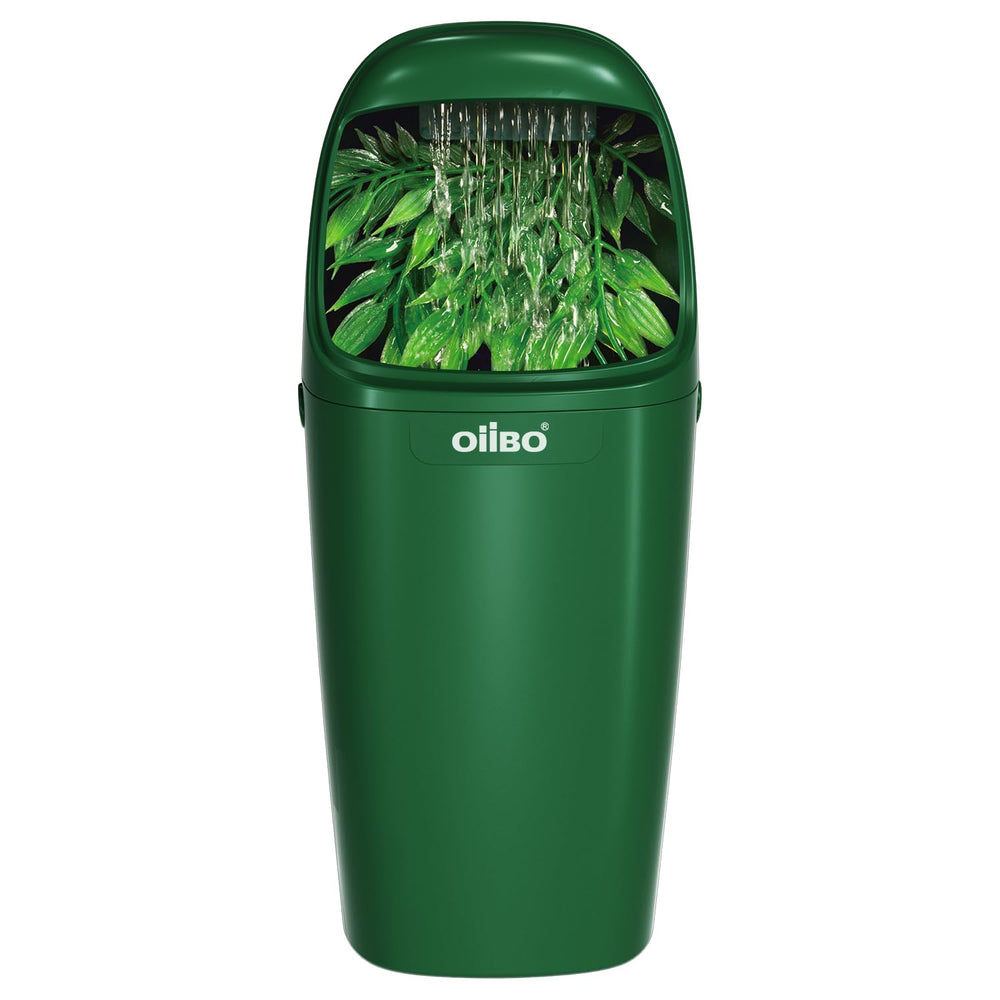 Oiibo reptile water fountain dripper delivering steady hydration in terrarium.