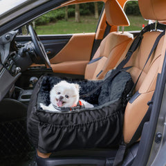 Oiilores deluxe plush car seat with rose velvet for cozy rides.
