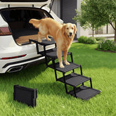 Oiilores foldable dog stairs with extra-wide design for large dogs at home.