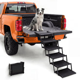 Oiilores foldable dog stairs for large dogs provide safe car access.