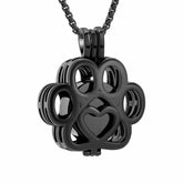 Oinsi pet cremation urn necklace in full black for close memorial.