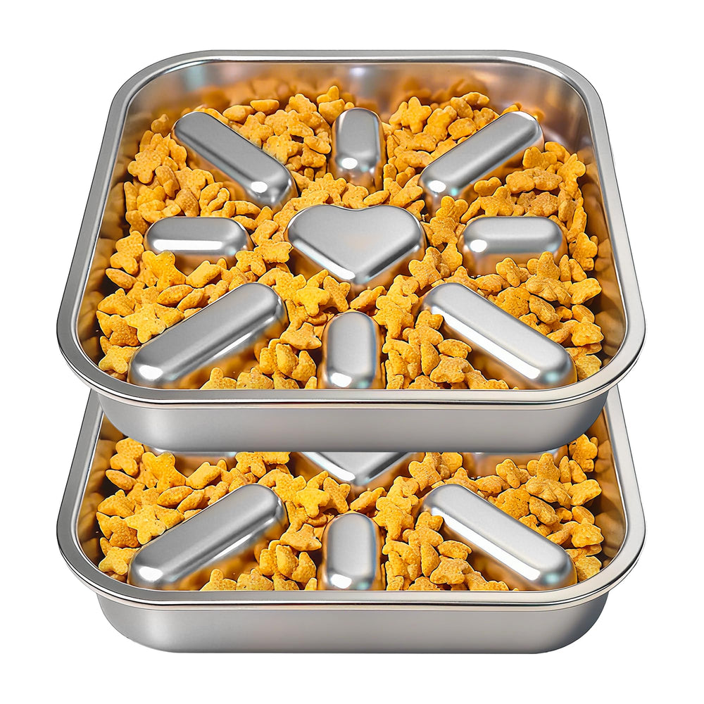 Oiwliur 2-pack slow feeder bowls for dogs with anti-gulping design to slow eating