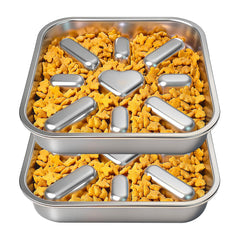 Oiwliur 2-pack slow feeder bowls for dogs with anti-gulping design to slow eating