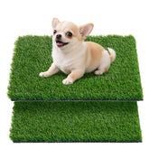 Oiyeefo artificial grass pad for dogs on a potty tray with easy cleanup