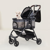 OJCME 3-in-1 pet stroller front view with breathable mesh for ventilation
