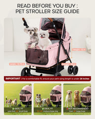 Front view of the OJCME stroller showing a sturdy, easy-access design