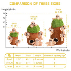 Okegztoa sloth toy puzzle challenges dogs with long limbs for curious retrieval.