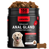 OKKÖBI Anal Gland Chews beef bottle for canine digestion support.