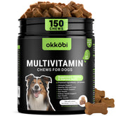 OKKÖBI dog multivitamin chews in duck bottle offer tasty immune and joint support.