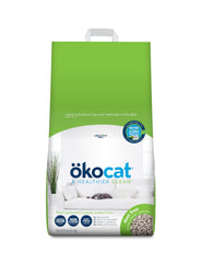 okocat dust-free paper litter bag showing easy handling and allergy-friendly use