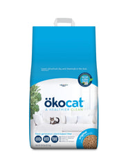 ökocat Original Wood Clumping Litter unscented bag for odor control and easy cleanup.
