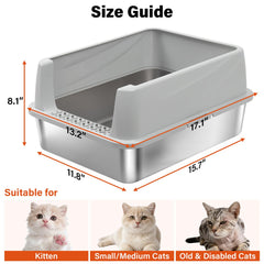Olacat low entry litter box designed for kittens to small cats for easy access