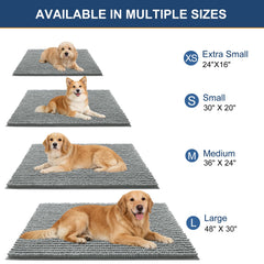 OLANLY chenille dog mat absorbent pile traps dirt from paws and shoes