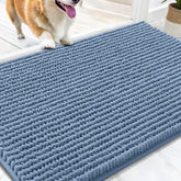 OLANLY dog door mat with absorbent chenille pile traps mud and moisture.