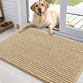 OLANLY dog door mat with plush chenille pile for cozy feet and pets