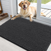 OLANLY dog door mat shows muddy paws for a cleaner entryway