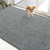 OLANLY dog door mat muddy paws 48x30 grey captures moisture at the threshold