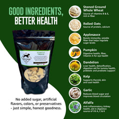 Old Dog Cookie Company treats in bowl demonstrate portion control for seniors