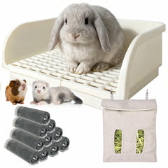 Oleisert Rabbit Litter Box front view with extra-large space for bigger pets