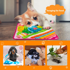 Oliumt Snuffle Mat in use with a small pet exploring treats.