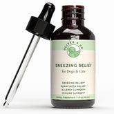 Oliver & Co Sneezing Relief dog bottle with pour cap supports sinus health.
