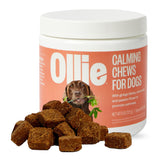Ollie Chill Pill dog bottle showing a calming chew for anxious moments.