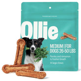 Ollie Dental Chews packaging for medium dogs supports a simple daily routine.