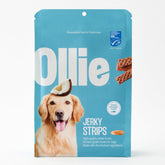 Ollie salmon-coconut jerky pack-3 seen, ideal for healthy, hands-on dog rewards.