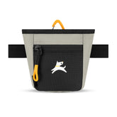 OllyDog Goodie Bag in Wasabi Stone worn at the waist for hands-free training.