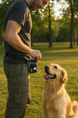OllyDog Goodie Treat Bag magnetic-closure enables quick reward access during sessions.